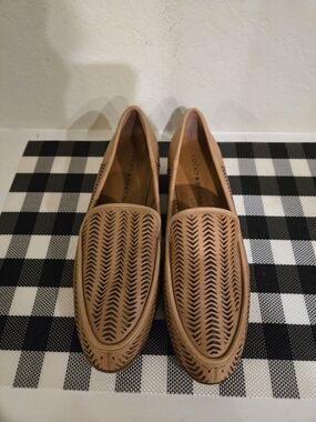 Lucky Brand Tan Perforated Leather Loafers